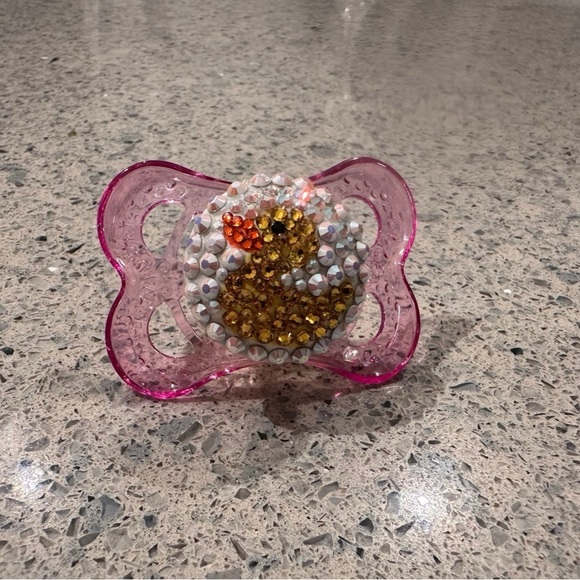 Rubber Ducky Swarovski crystal pacifier new bougie baby shower gift - Picture 1 of 7